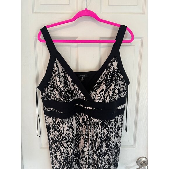 Style & Co Woman Black & White Snake Print Sleeveless Maxi Dress Size 3X - Picture 2 of 8